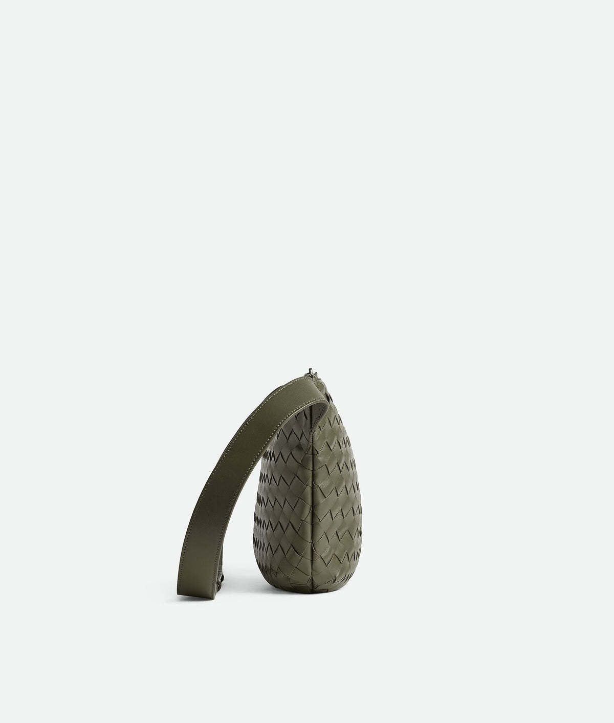 ToBaggy Men's Crocodile Woven Leather Rounded Sling Bag