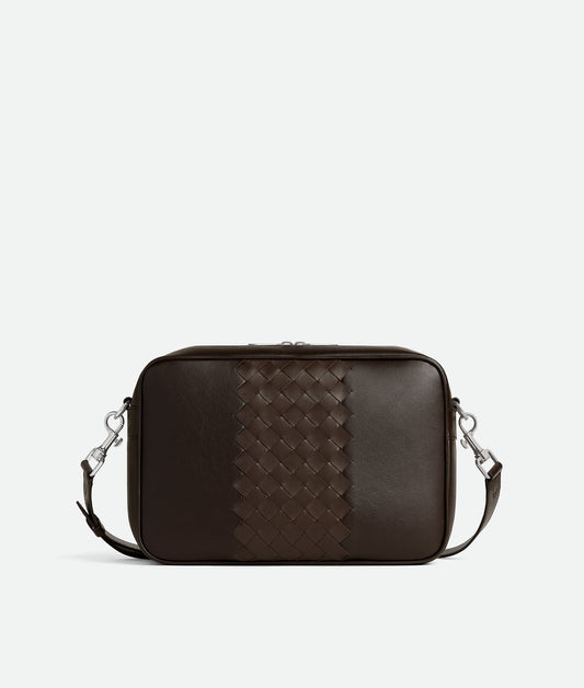 ToBaggy Women's Fondant Brown Center Woven Leather Camera Bag